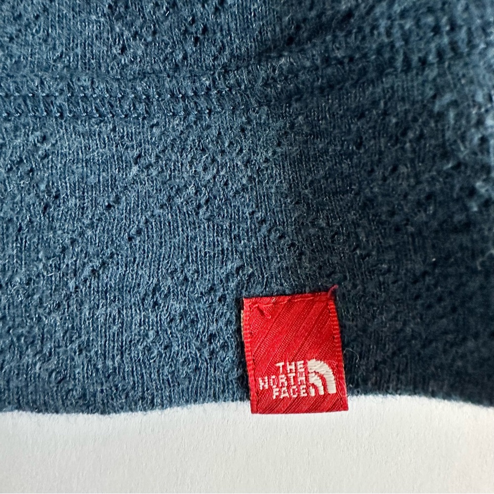 North Face Medium Blue Long Sleeve Thermal Knit Top Gorpcore‎ Cabincore Outdoor - Picture 6 of 8
